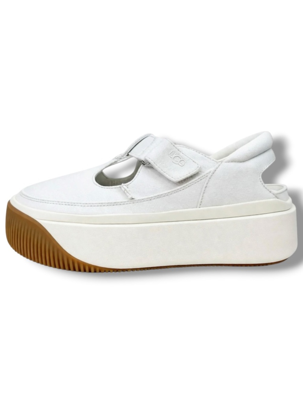 UGG EZ-DUZZIT T-Strap Platform Mary Jane Sneakers White Size 9 Preppy Casual